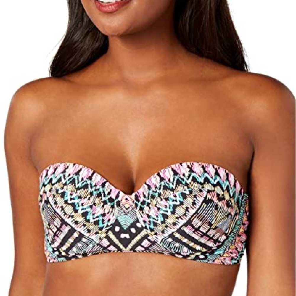 BarIII Neon Tribal Underwire Bikini Top